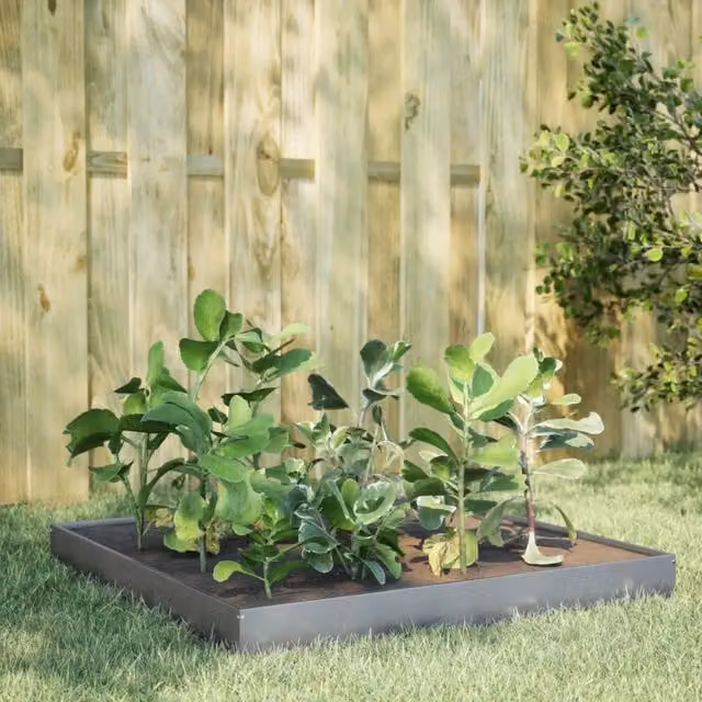 Berkfield Home Garden Galvanised Steel Raised Bed in Silver, W/D/H: 100 x 100 x 18.5 cm