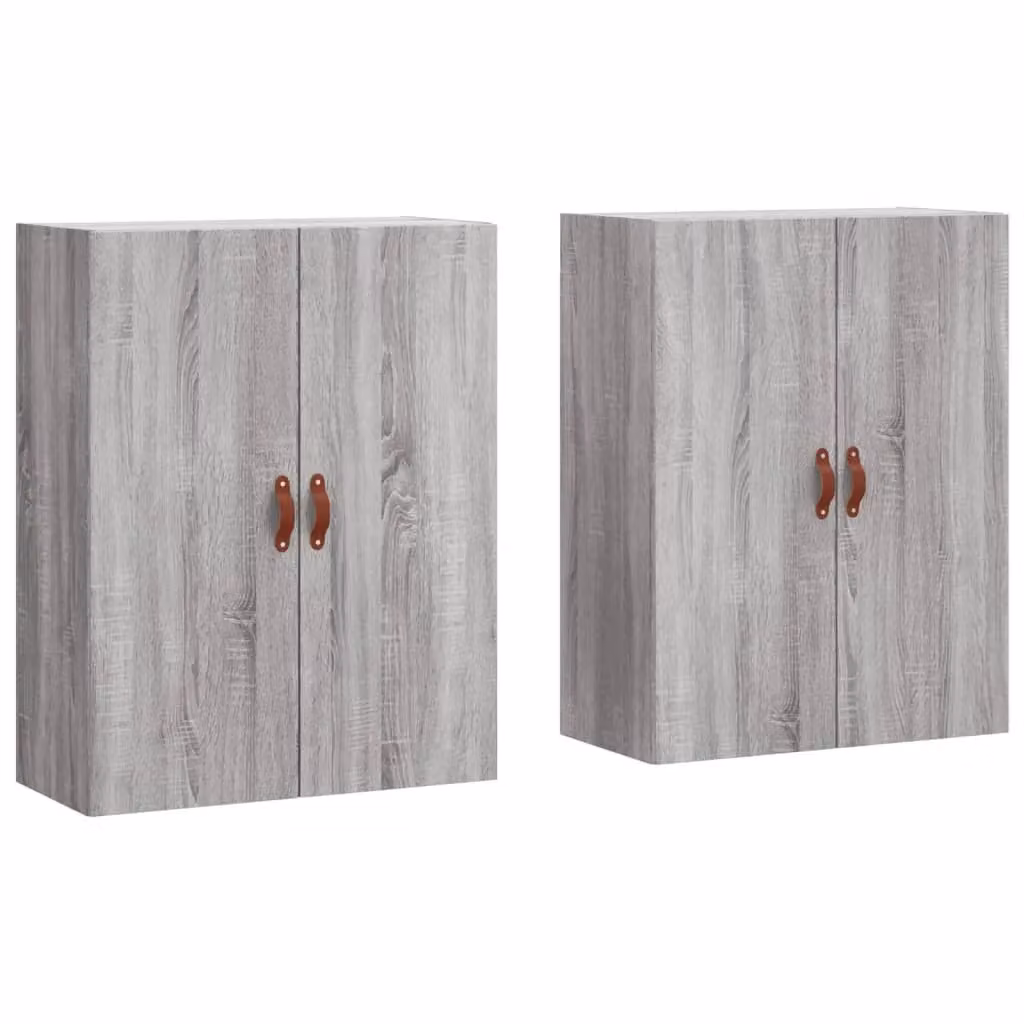 Berkfield Home Wall Mounted Cabinets, 2 Piece, Grey Sonoma, W: 69.5 cm, D: 34 cm, H: 90 cm – 1