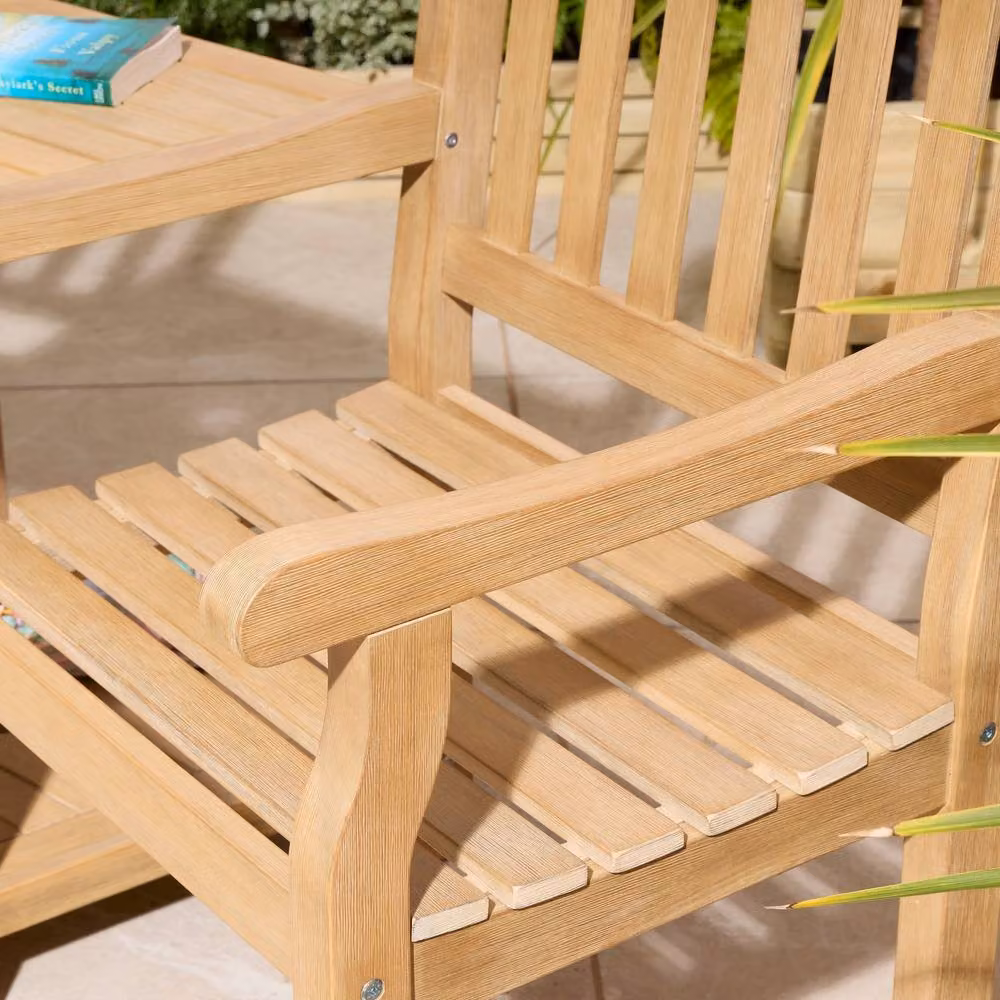 Rowlinson Tuscan Companion Seat in Natural Brown Acacia Wood, W174 x D73 x H91 cm – 2