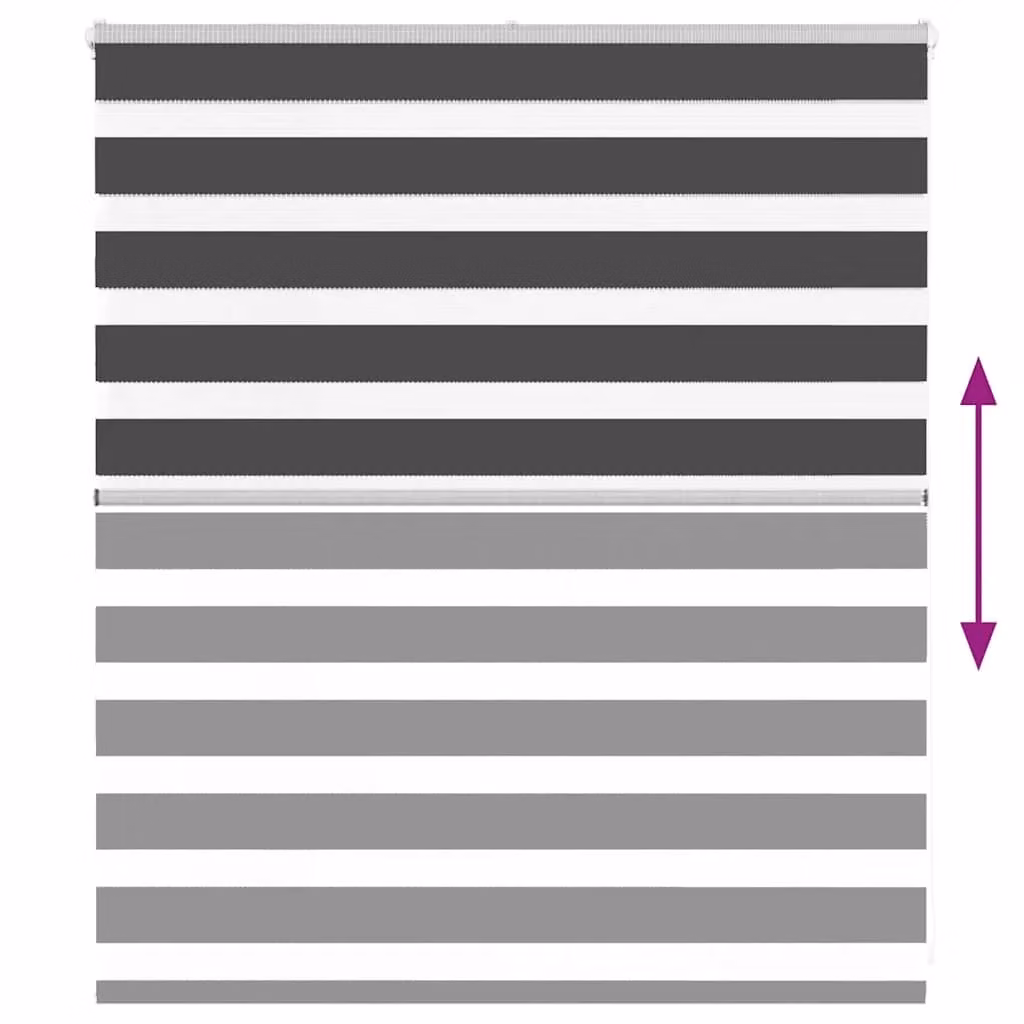 Berkfield Home Black Zebra Day and Night Blind, W: 125 cm, H: 100 cm – 4