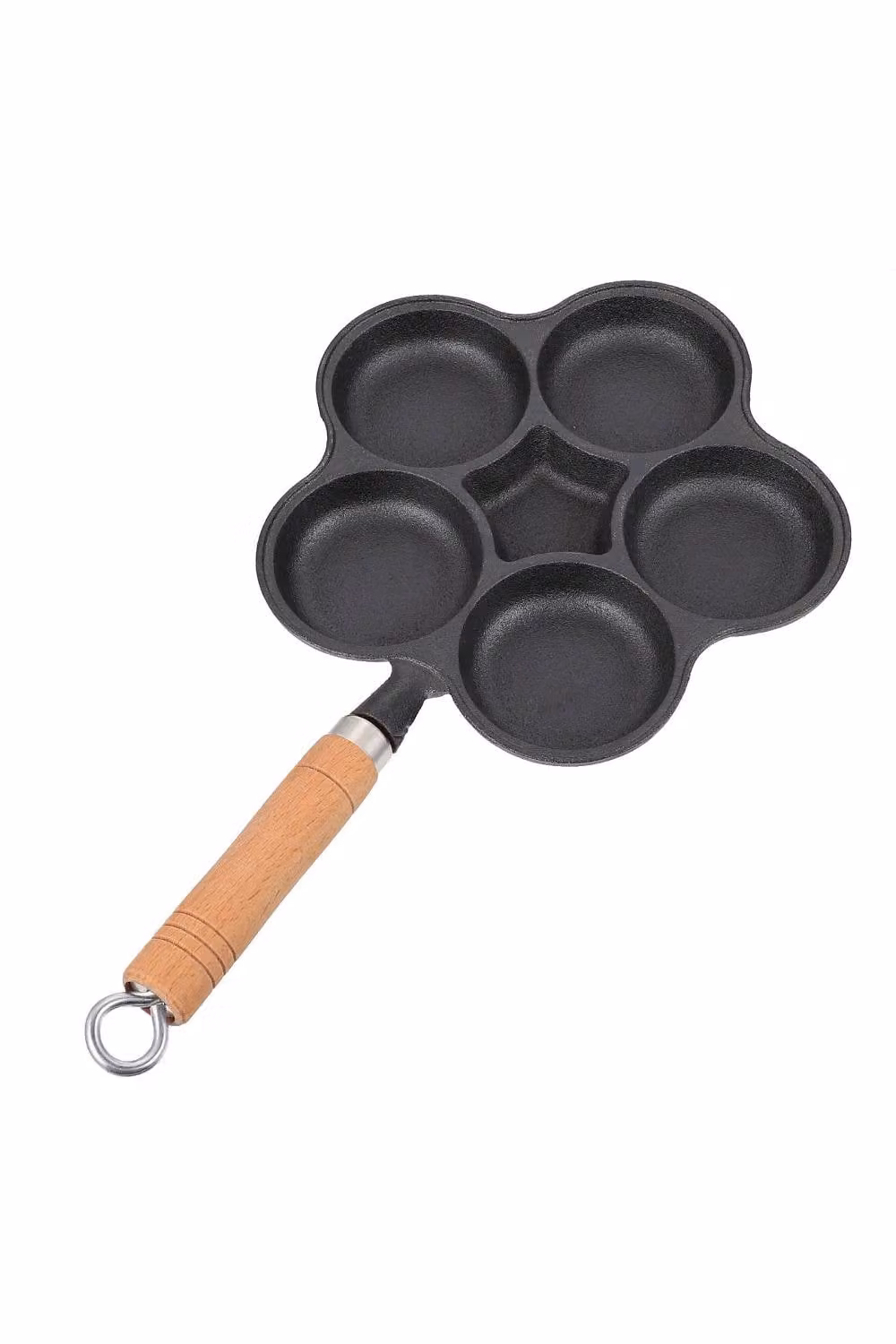 Garden Sanctuary Non-stick 6-hole Cast Iron and Ceramic Egg Frying Pan in Black – 4