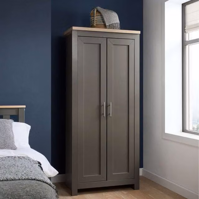 Birlea Highgate 2 Door Wardrobe in Grey Oak Wood