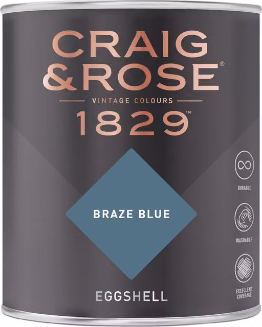 Craig and Rose Braze Blue Eggshell Paint for Wood