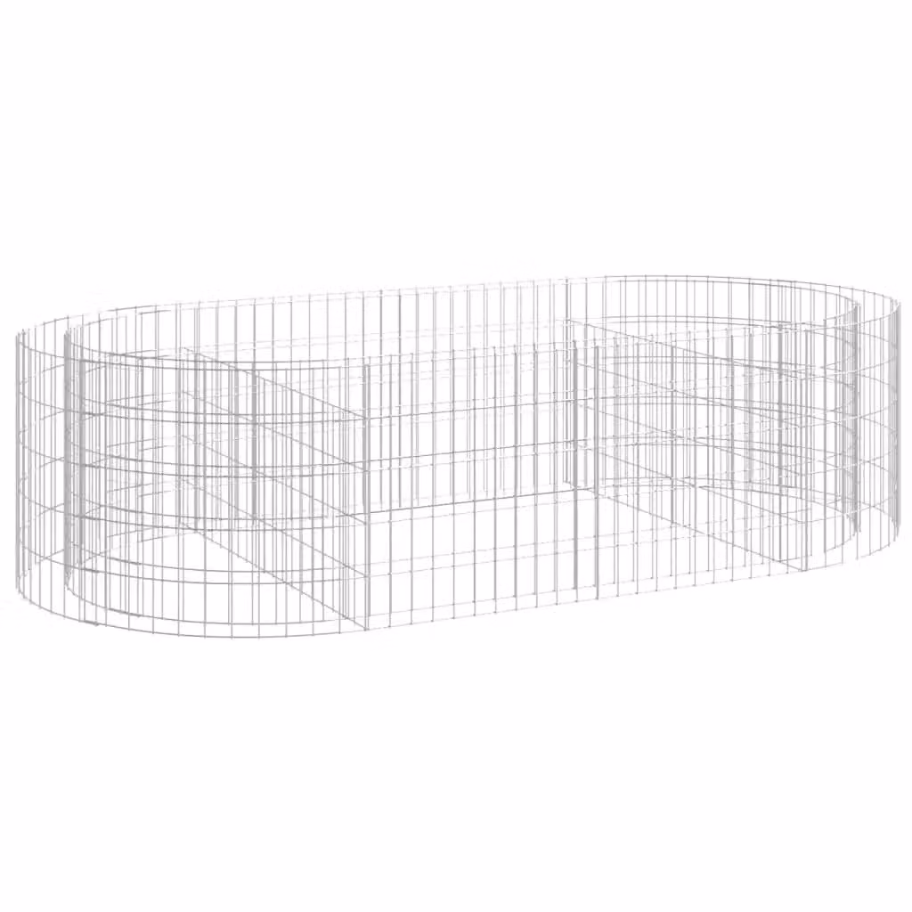 Berkfield Home Silver Galvanised Steel Stone Gabion Raised Bed W: 200 cm, D: 100 cm, H: 50 cm – 2