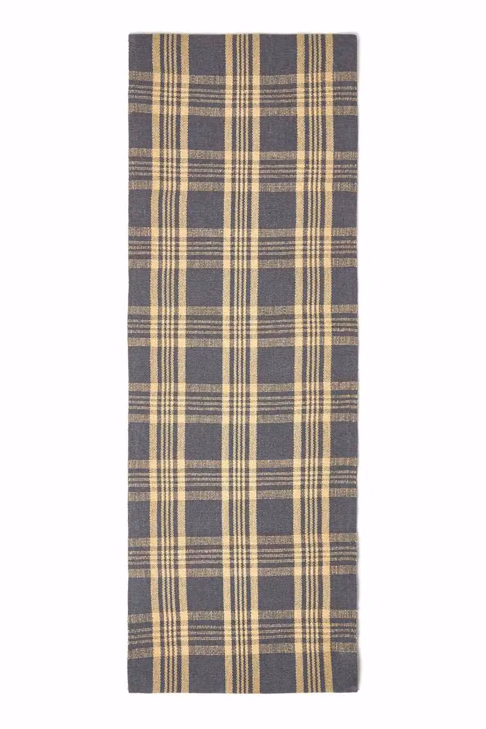 Homescapes Douglas Tartan Check Non-Slip 100% Wool Hall Runner in Grey and Yellow, W: 66 cm, L: 200 cm – 2