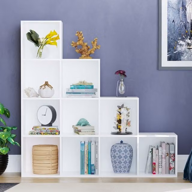 Vida Designs Durham 10 Cube Staircase Storage Unit in White