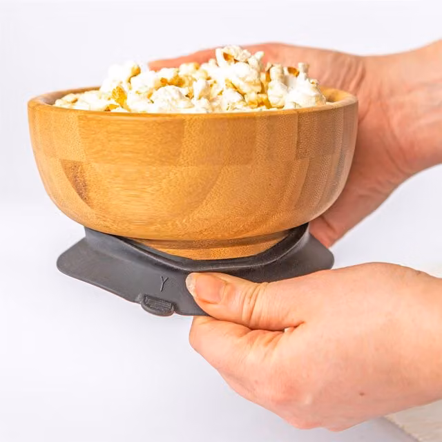 Tiny Dining Childrens Bamboo Suction Cereal Bowl in Black and Brown