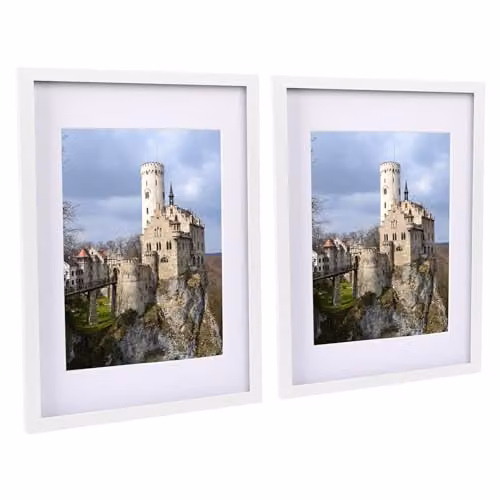 Nicola Spring 2 Pack A3 Rectangular Picture Frames in White with Glass Aperture for Freestanding or Wall Mounting, W/H: 29.7 x 44 cm
