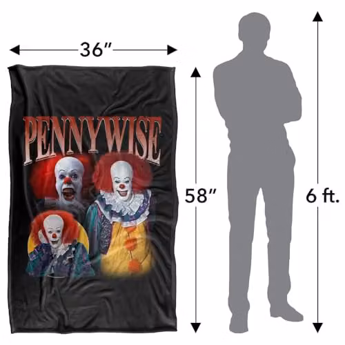 LOGOVISION It The Movie Pennywise Super Soft Fleece Throw Blanket, Multicolour – 4