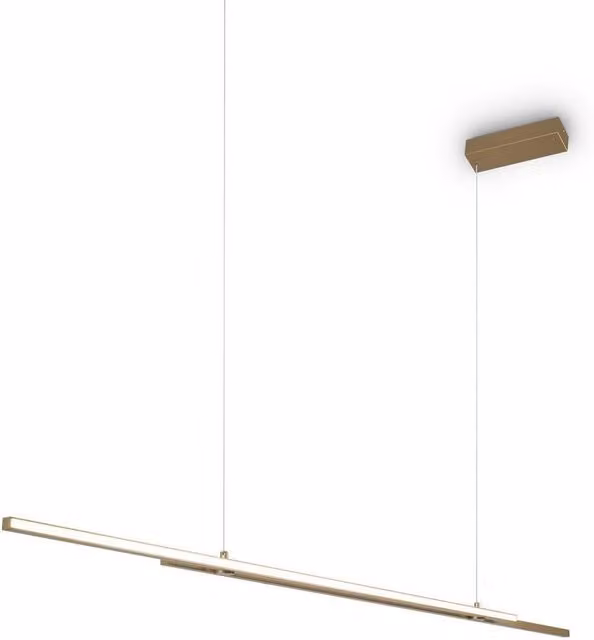 Netlighting Halo Modern Bar Pendant Ceiling Light, Gold/Brass and White, 150 cm, 1650 lm