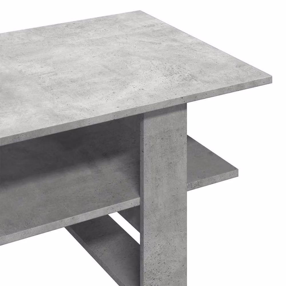 Berkfield Home Modern Rectangular Coffee Table in Concrete Grey, W/D/H: 102 x 55 x 42 cm – 4