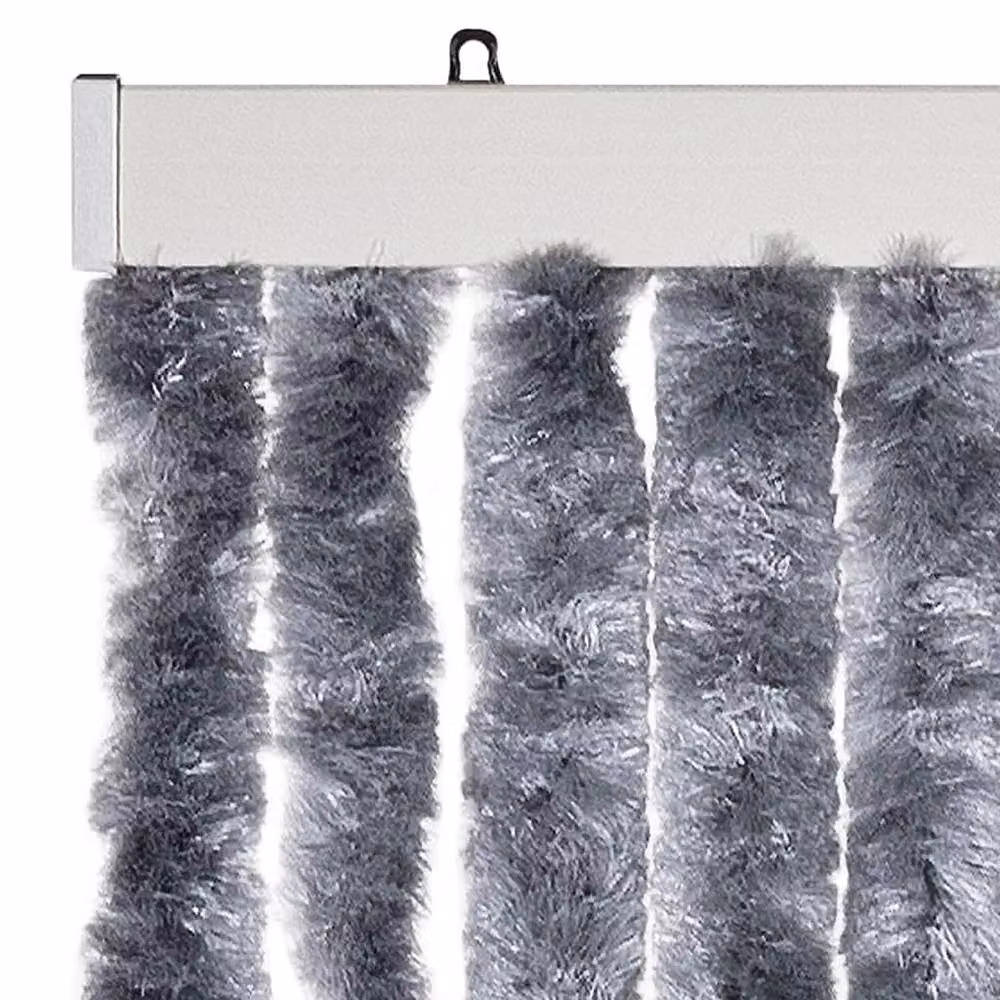 Berkfield Home Silver Chenille Insect Curtain, W: 56 cm, H: 185 cm – 3