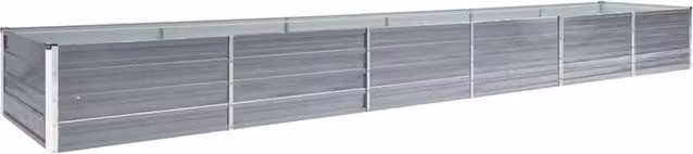 Berkfield Home Garden Galvanised Steel Raised Bed in Grey, W: 480 cm, D: 80 cm, H: 45 cm