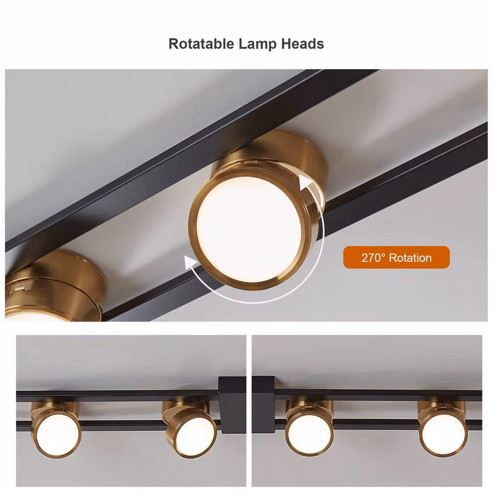 NIVOR 72W LED Linear Ceiling Light with Remote Control and Dimmable 6-Rotatable Lights in Black – 2
