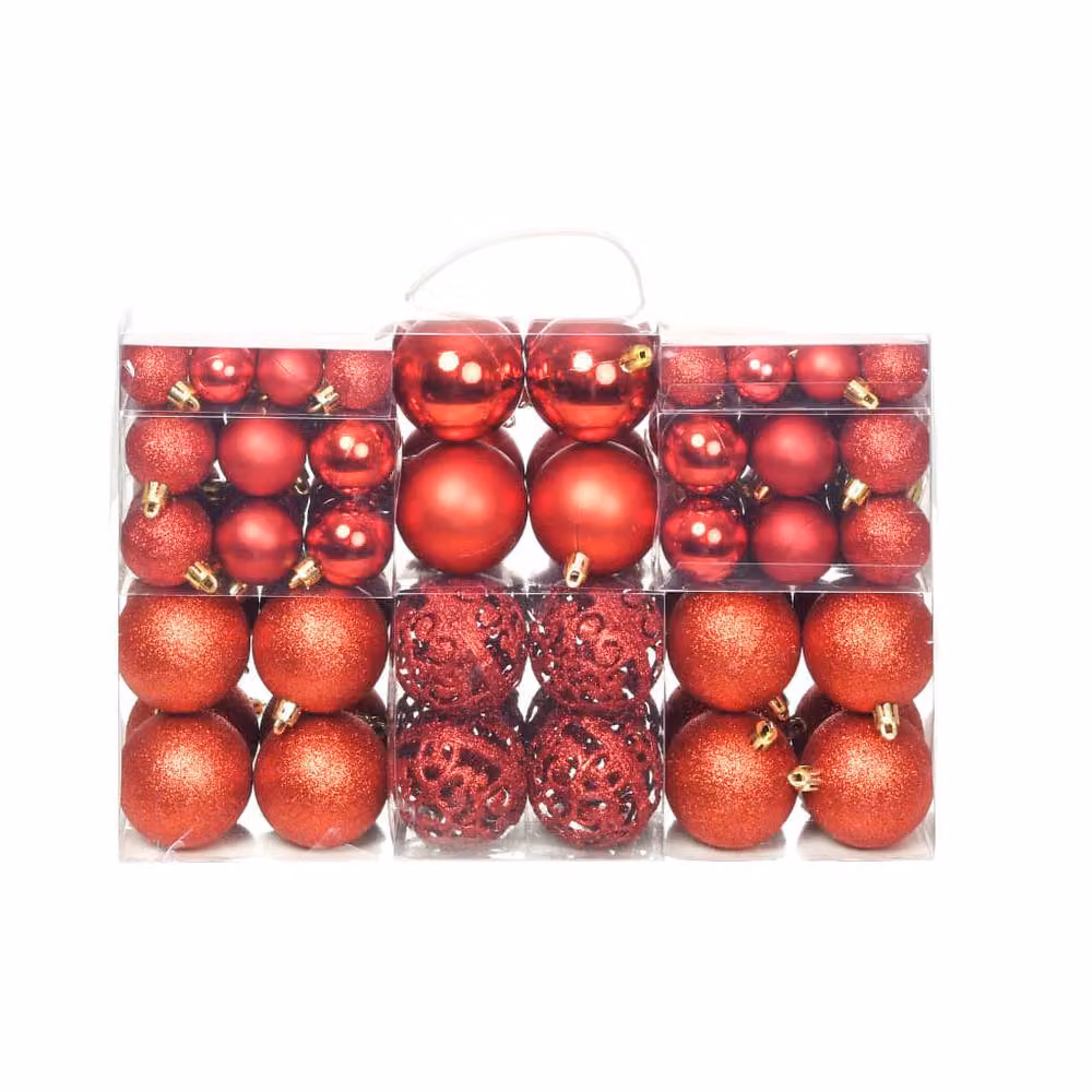 Berkfield Home Beautiful 100 Piece Red Christmas Bauble Set – 2
