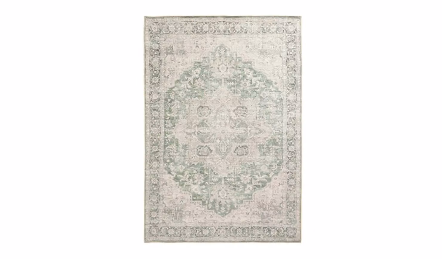 Cheap Furniture Warehouse Vintage Effect Green Flatweave Rectangular Rug W: 160 cm, L: 230 cm