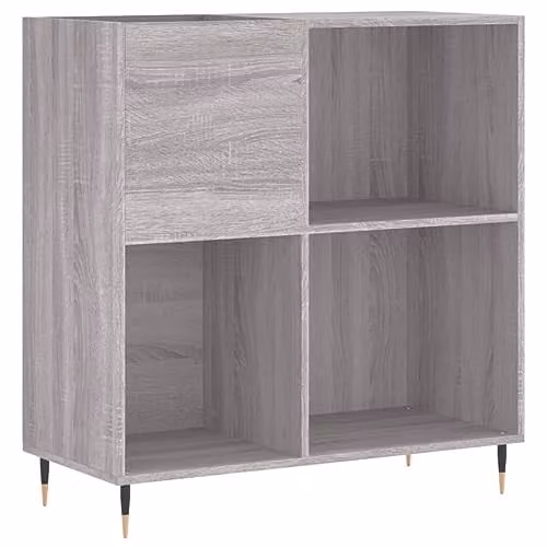 vidaXL Record Cabinet in Grey, W: 84.5 cm, D: 38 cm, H: 89 cm