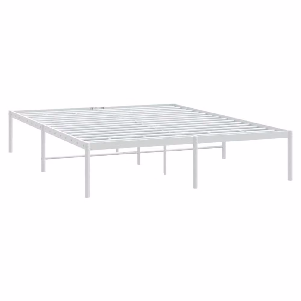 Berkfield Home Metal Bed Frame, White, W: 140 cm, L: 200 cm – 2