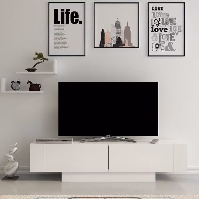 Decorotika Matera TV Unit in White