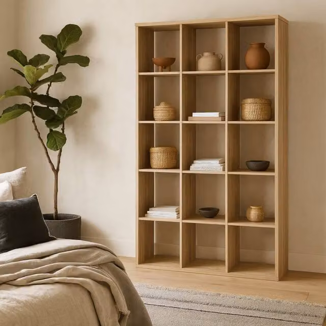 Wyld Haus Shanghai Sonoma Oak Effect 3x5 Storage Unit in Natural Brown – 1
