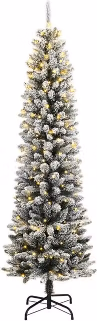 Berkfield Home Flocked Green Artificial Christmas Tree with 150 LEDs, Height: 120 cm – 1