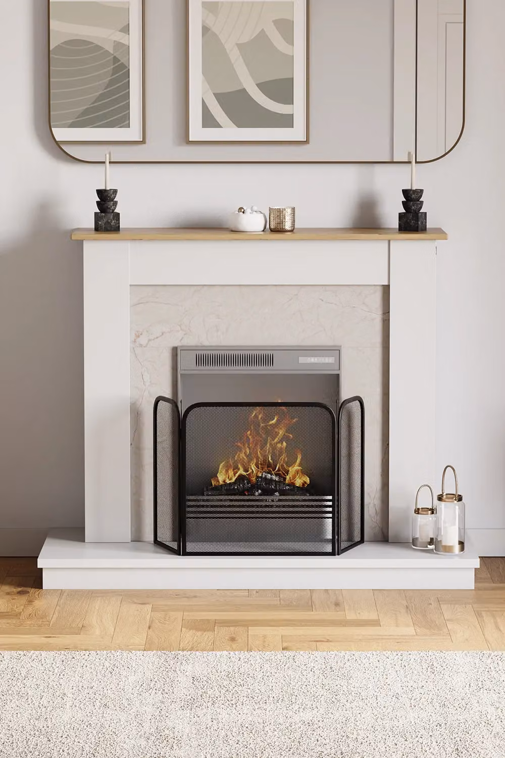 Vida Roxby 3 Panel Fireplace Guard Protector in Black – 2