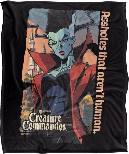 Warner Bros. Creature Commandos The Bride Super Soft Fluffy Polyester Throw Blanket, Multicolour, Extra Large