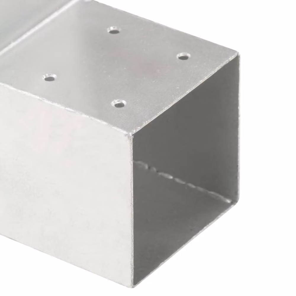 Berkfield Home L-Shape Galvanised Metal Post Connector in Silver, 71 x 71 mm – 2