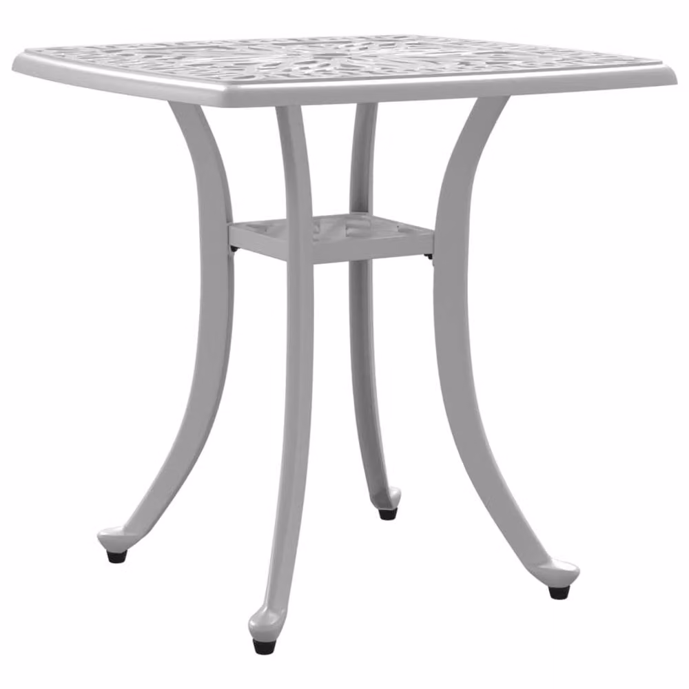 Berkfield Home White Cast Aluminium Garden Table W/D/H: 53 x 53 x 53 cm – 2