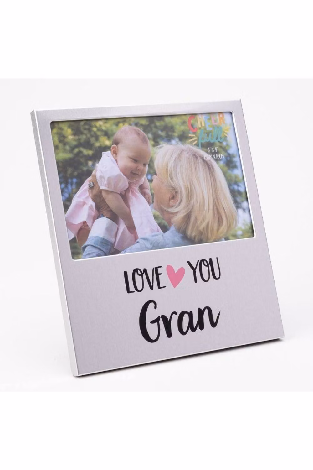 KDMD Cheerfull Gran Aluminium Photo Frame, Grey, 2 Pack, 10 x 15 cm – 2