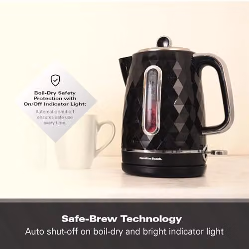 Hamilton Beach Diamond Electric Kettle, Black, 1.7 l – 5