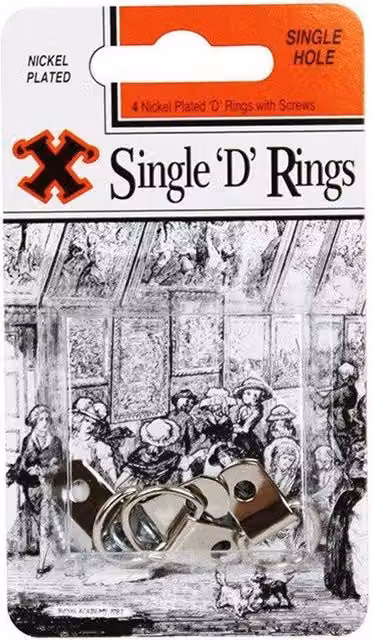 X Nickel Plated Single D Rings, 4 Pack – 1