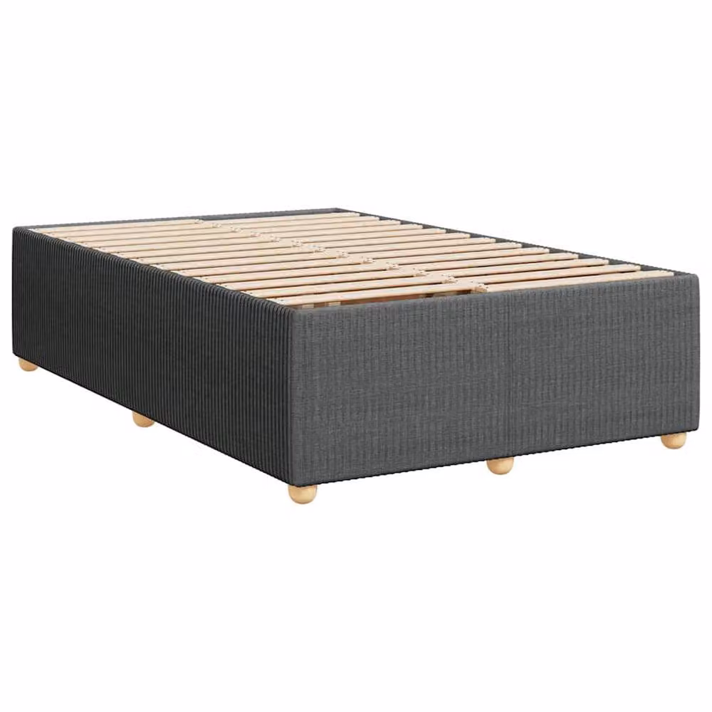 Berkfield Home Upholstered Fabric Double Bed Frame in Dark Grey, W: 140 cm, L: 200 cm – 3