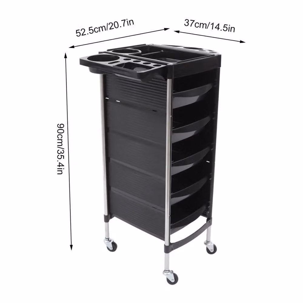 SPETLEK Black Barber Hairdressing Cart W/D/H: 50 x 50 x 90 cm – 2