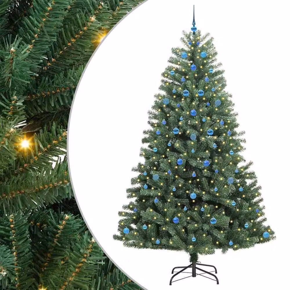 Berkfield Home Artificial Hinged Christmas Tree in Green, Height: 240 cm – 2