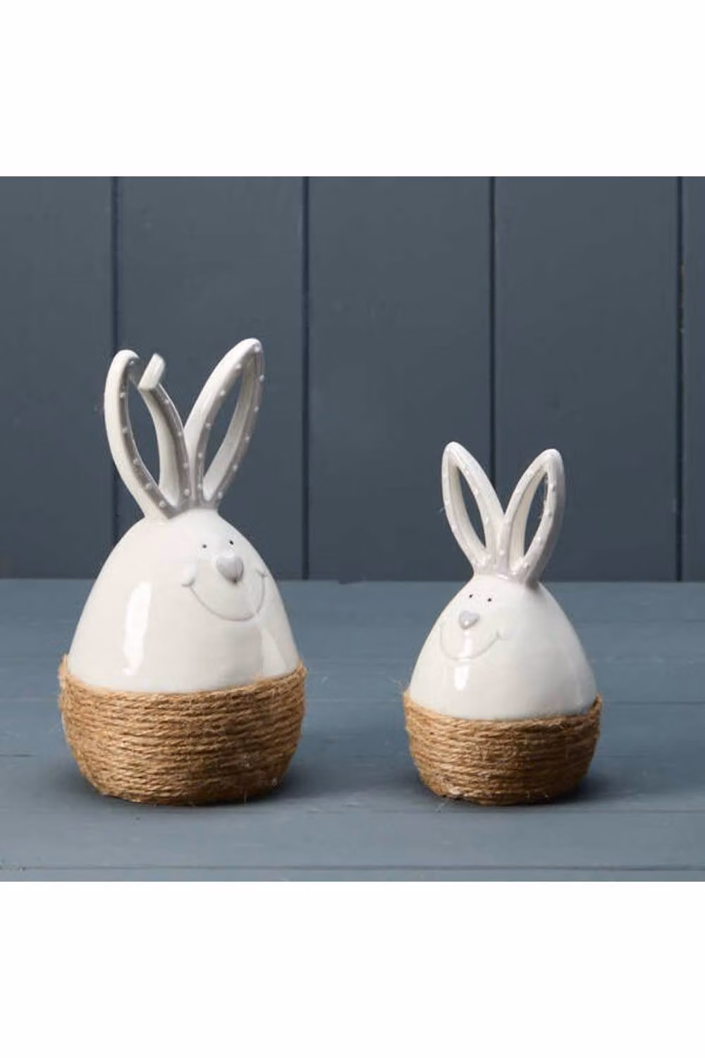 KDMD White Statement Ceramic Rabbit Egg Tabletop Ornament – 2