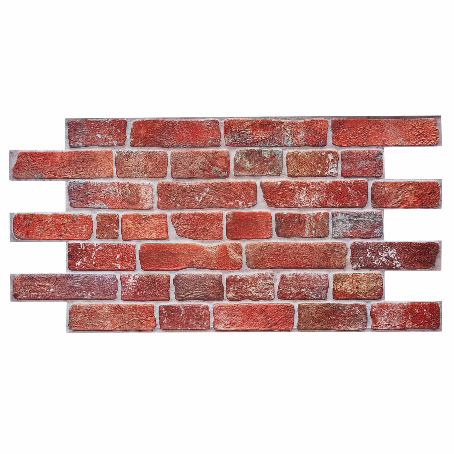 Novecrafto 3D Brick Effect PVC Wall Panels, Red and Brown, 6 Sheets, W: 96 cm, H: 48 cm – 2