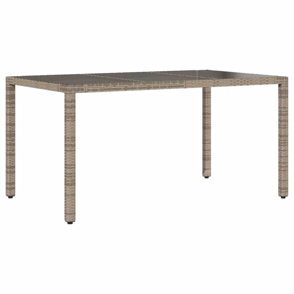 Berkfield Home Grey Poly Rattan Extendable Garden Table with Glass Top W/D/H: 150 x 90 x 75 cm – 2