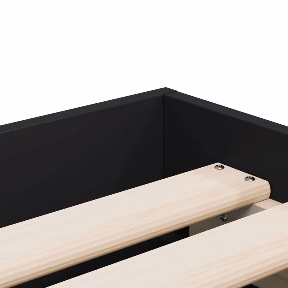 Berkfield Home Modern Bed Frame with Drawers, Black, W/D/H: 90 x 200 x 33 cm – 4