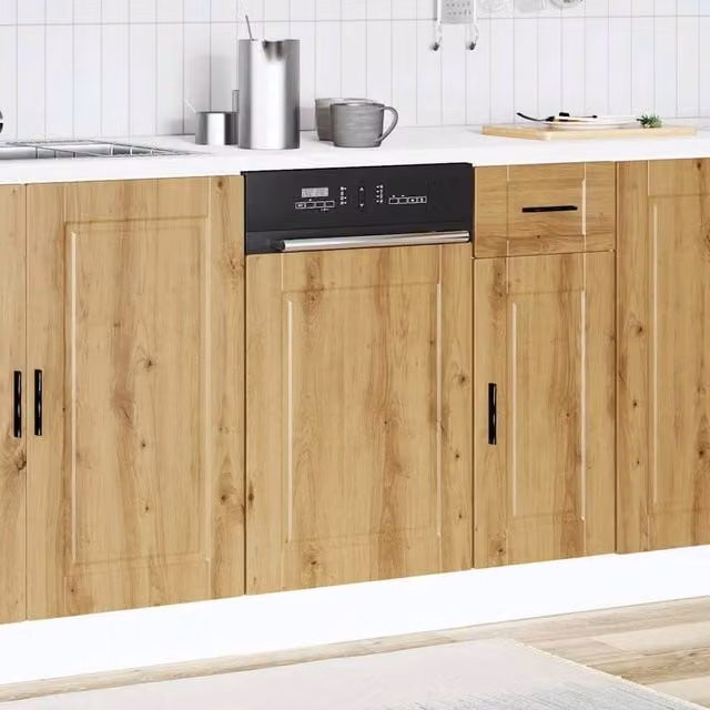 Berkfield Home Porto Artisan Oak Decorative Dishwasher Panel, Brown, W: 45 cm, H: 67 cm – 1