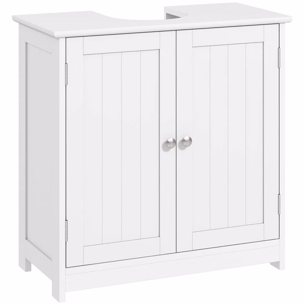 Wyld Haus Fabka White Under Sink Bathroom Vanity Cupboard with Double Hinged Doors and Adjustable Internal Shelves, W/D/H: 60 x 30 x 90 cm – 2