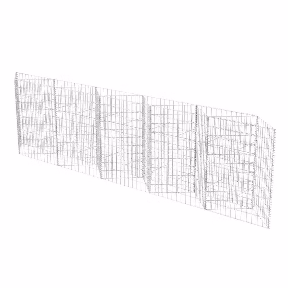 Berkfield Home Durable Galvanised Steel Gabion Basket in Silver, W/D/H: 300 x 30 x 100 cm – 3