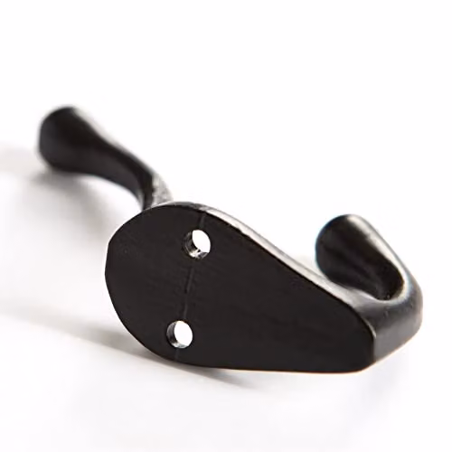 Hammer and Tongs Matt Black Powder-Coated Iron Narrow Hat and Coat Hook, Pack of 10, W: 2.5 cm, H: 8 cm – 4