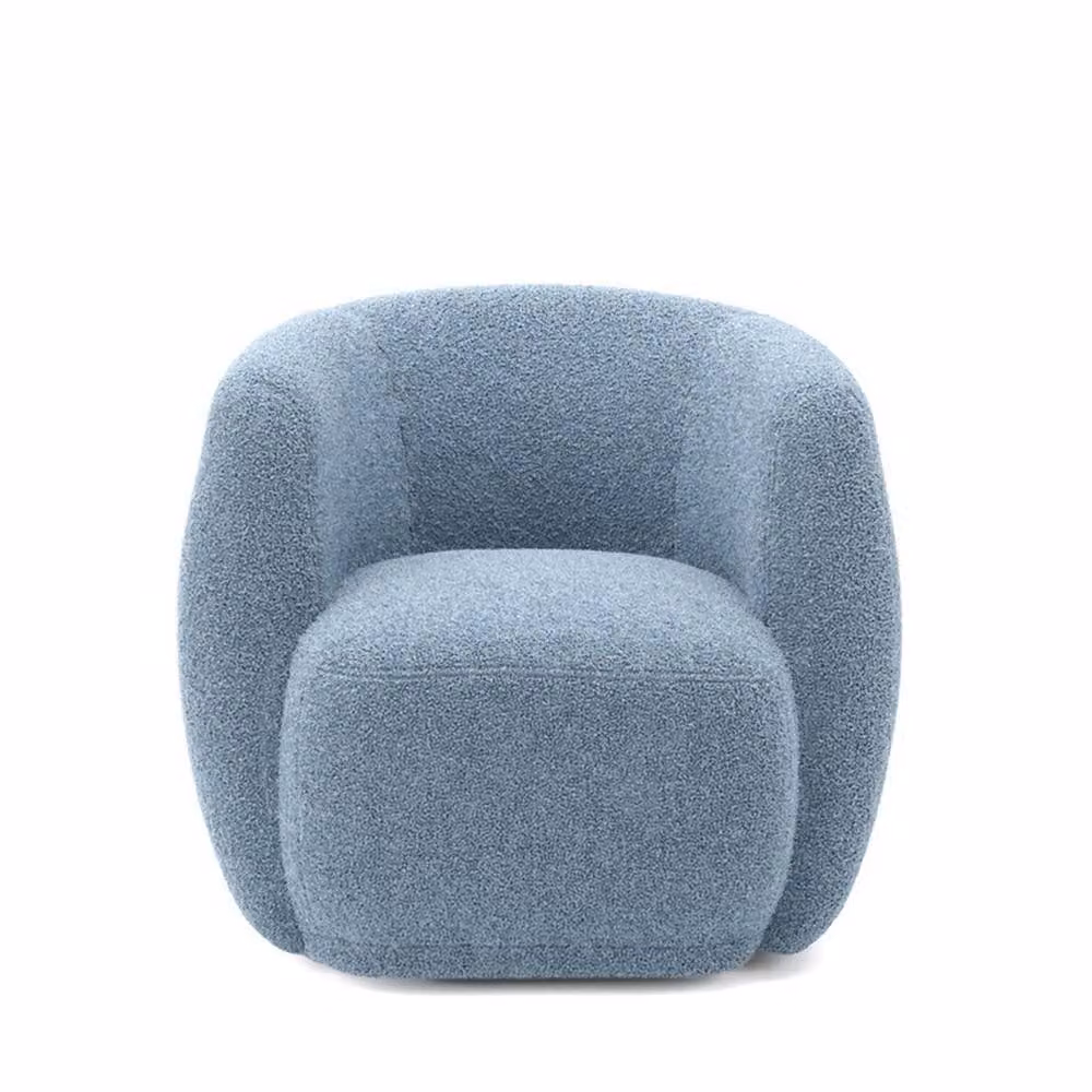 Lemon Pavilion Furniture Clay Indoor Tub Chair in Blue Sherpa Fabric, W82 x D79.5 x H72 cm – 2