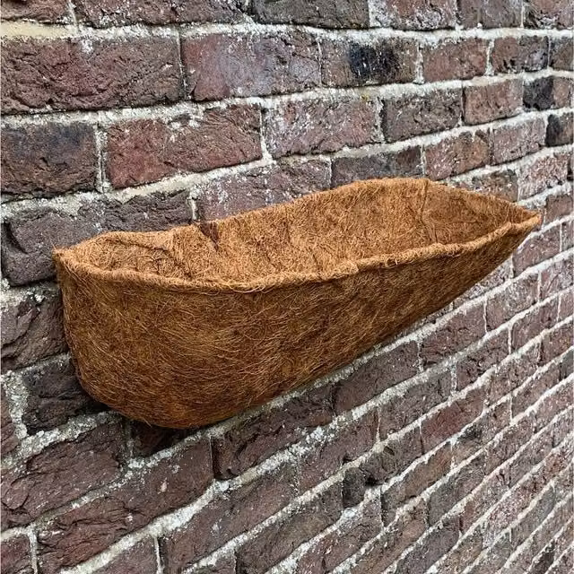 Coco Wall Trough Planter Liners, Brown, 60cm