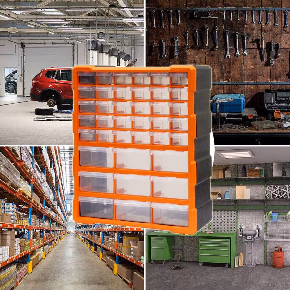 Dprodo 39-Drawer Plastic Storage Cabinet in Orange – 4