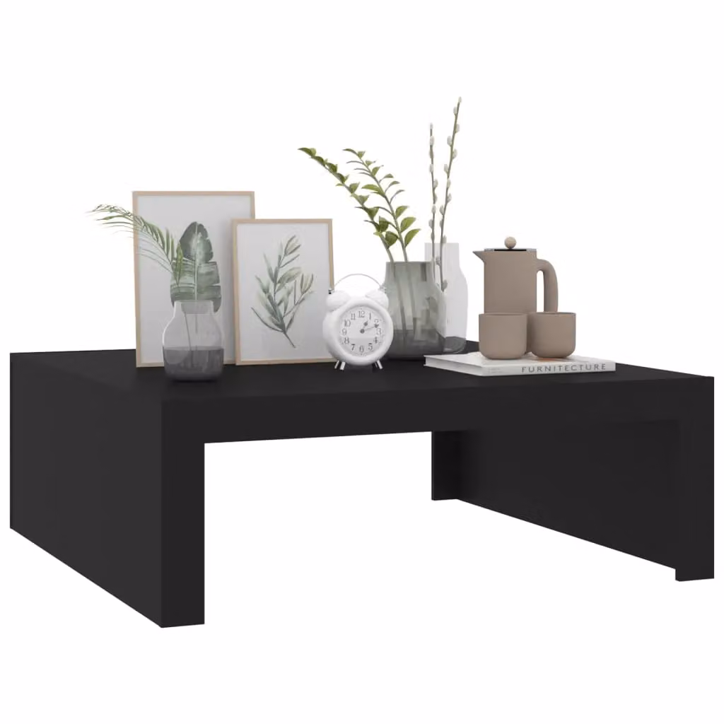Berkfield Home Modern Square Coffee Table in Black, W/D/H: 100 x 100 x 35 cm – 3