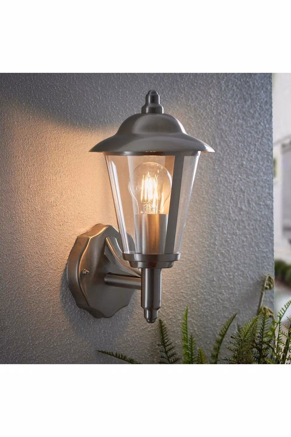 Netlighting Klien Outdoor Wall Lantern in Polished Stainless Steel and Grey with Transparent Polycarbonate Cover, IP44, E27 – 2
