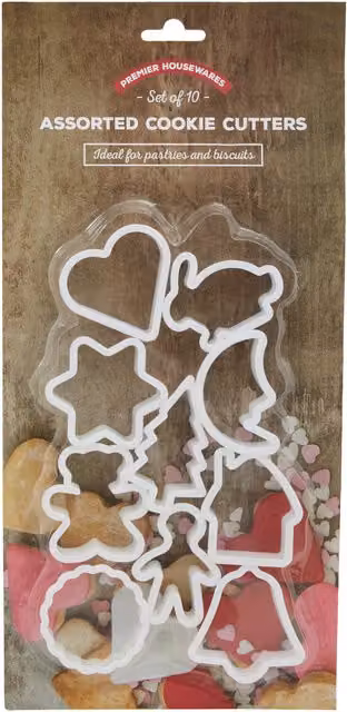 Orsina 10 Piece White Plastic Cookie Cutter Set – 1