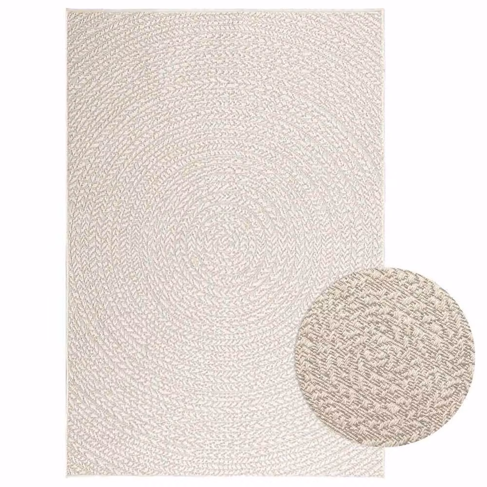 Berkfield Home ZIZUR Indoor and Outdoor Rug, Beige Jute Look, W: 120 cm, D: 170 cm – 2